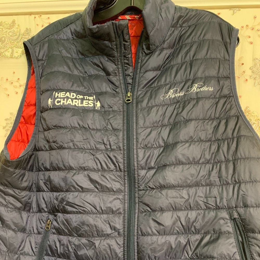 Brooks Brothers Head of the Charles Regatta Down Puffer Vest Men's L Navy blue